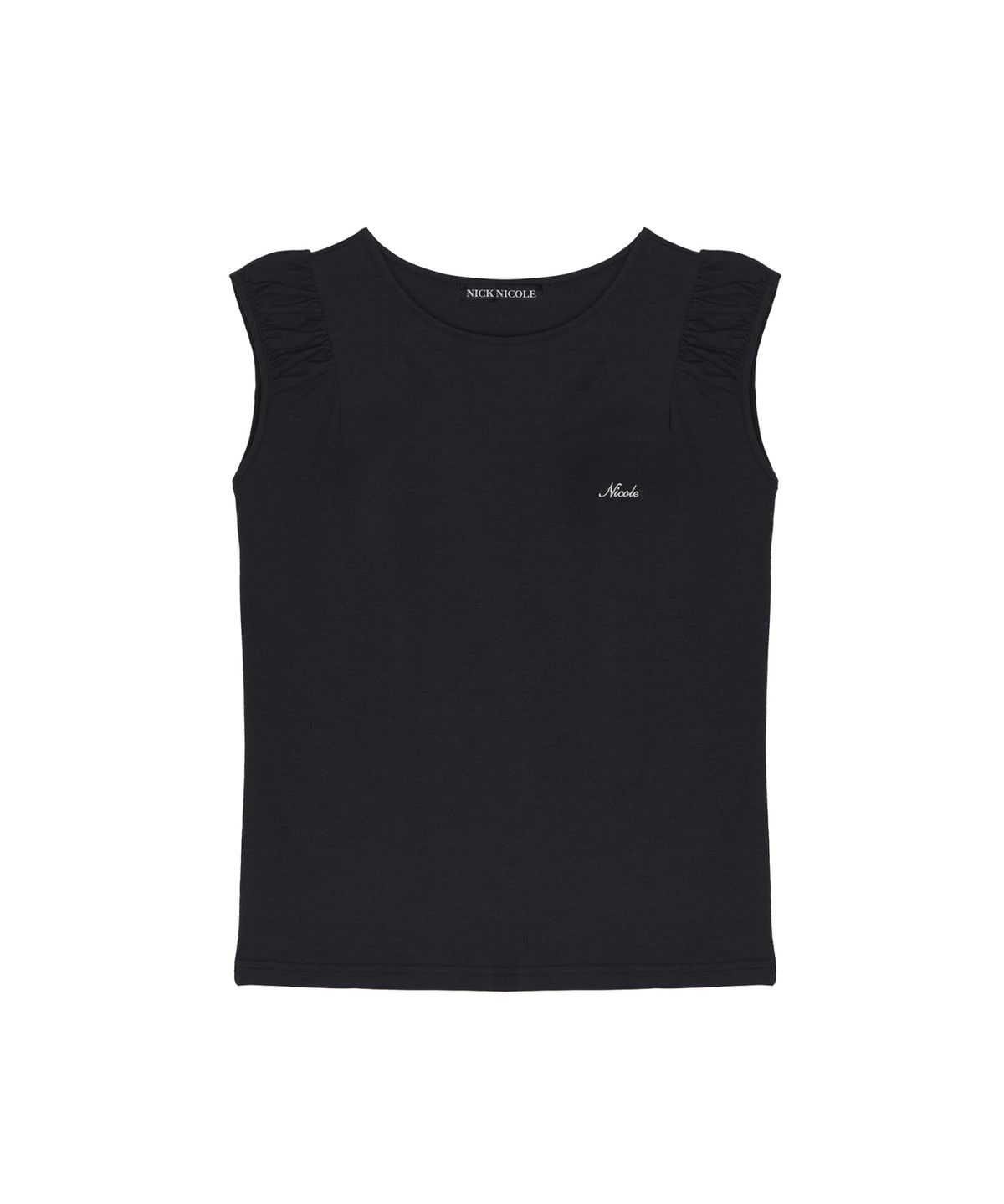 닉앤니콜(NICK&NICOLE) NICOLE SHIRRING SLEEVELESS TOP_CHARCOAL