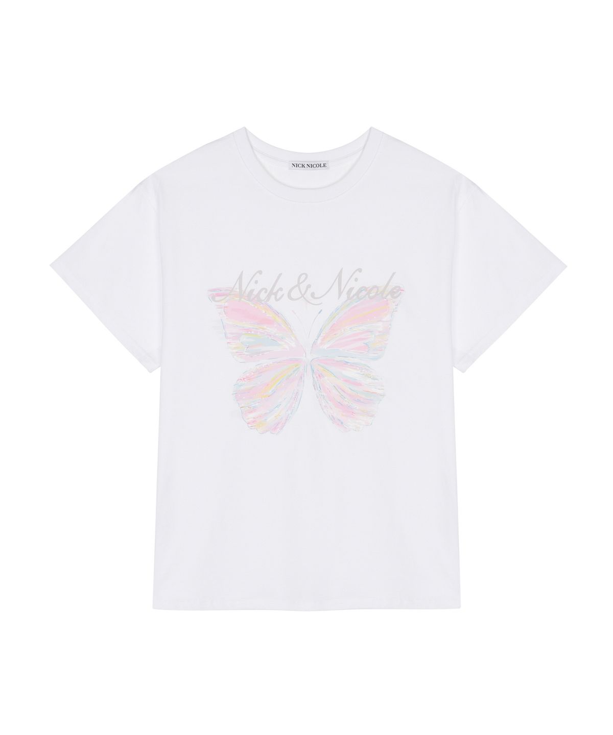 닉앤니콜(NICK&NICOLE) PASTEL BUTTERFLY GRAPHIC TOP_WHITE