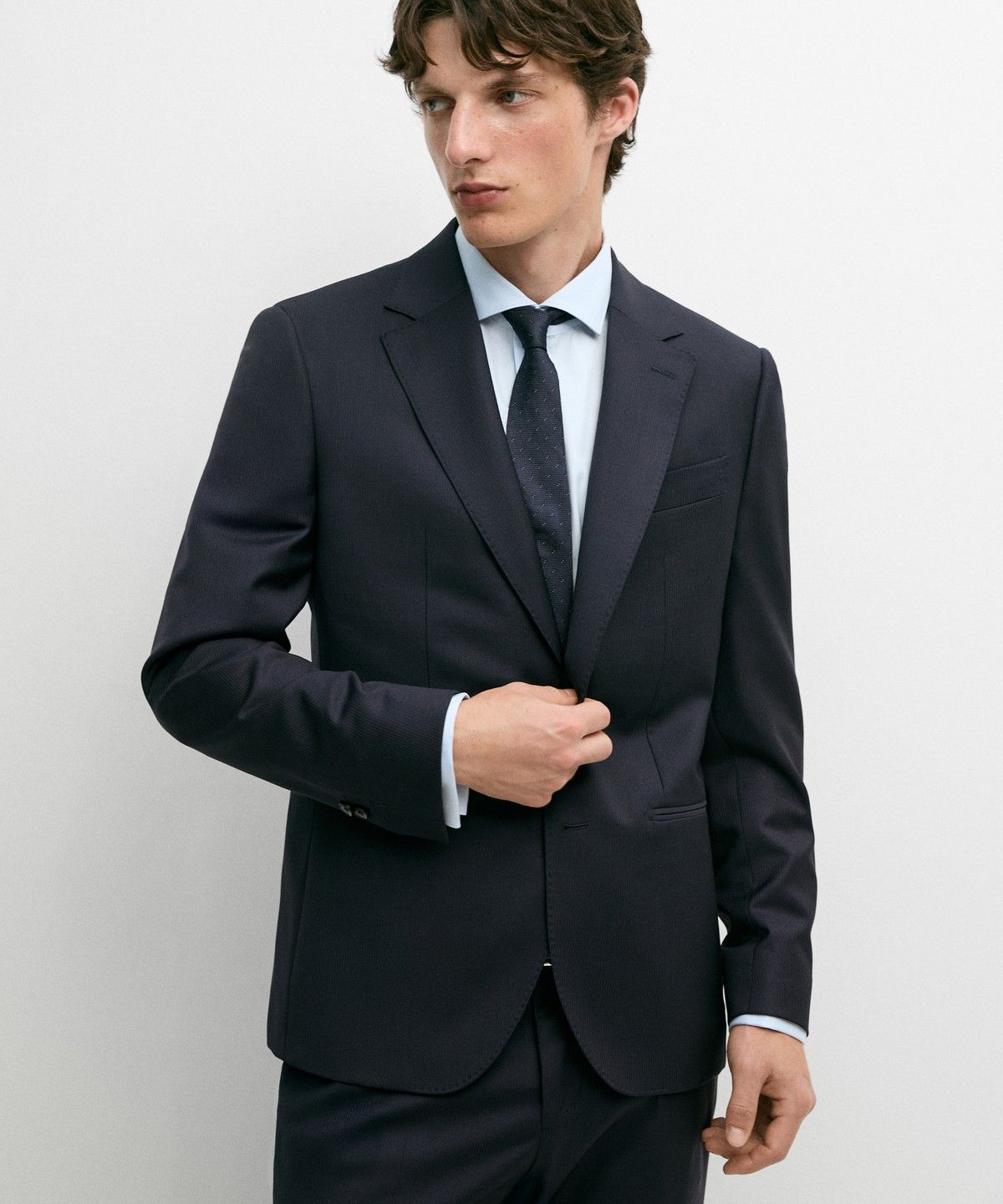 마시모두띠(MASSIMO DUTTI) 스트라이프 울 블렌드 수트 블레이저
