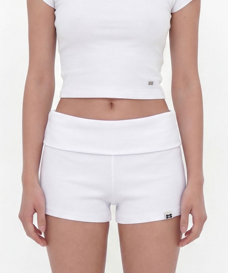 Micro Rib Shorts (White)