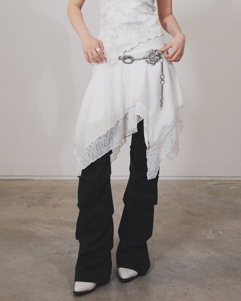 Lace Layered Skirt (White)