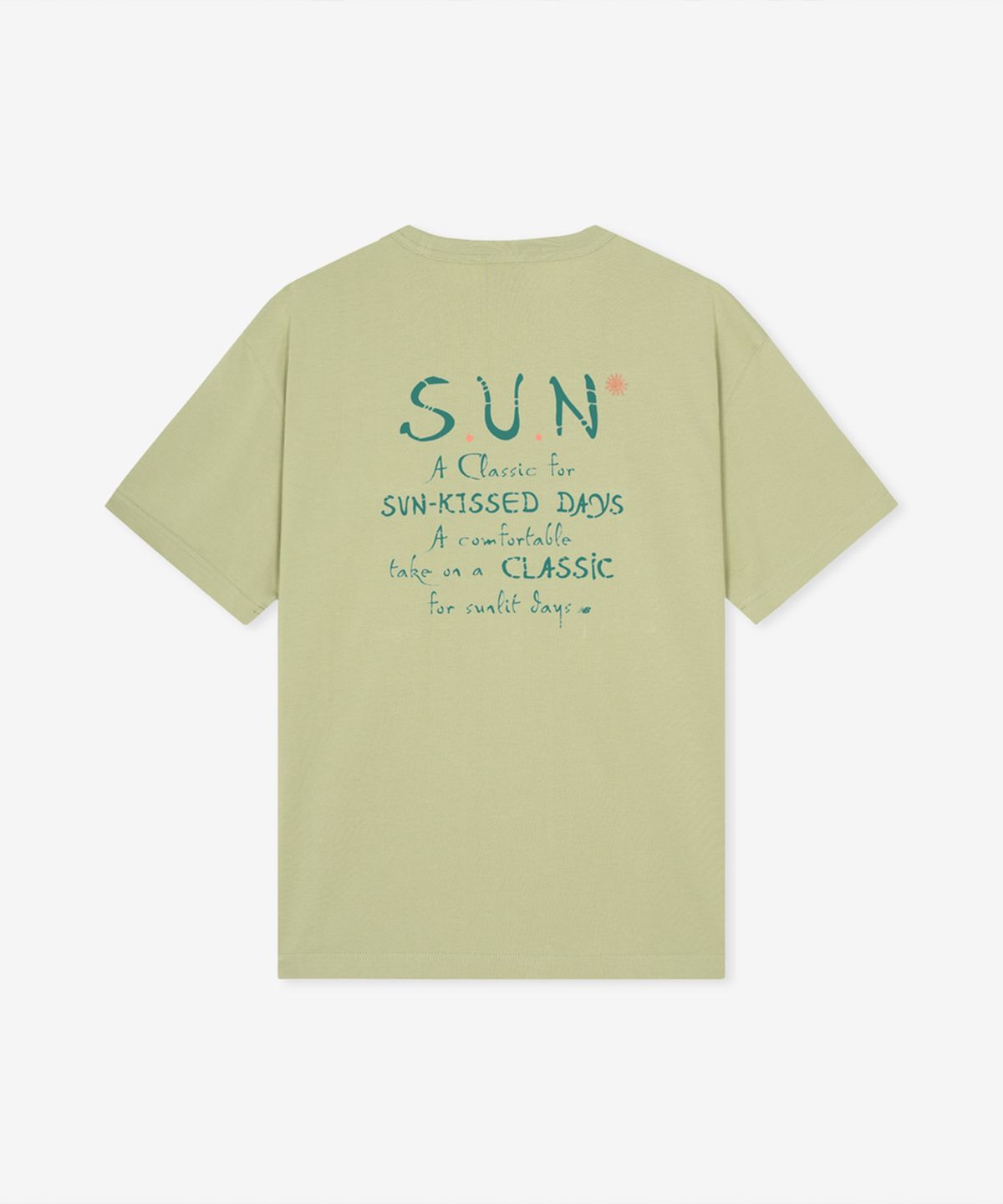 뉴발란스(NEW BALANCE) NBNEGCA013 / UNI 선 키스드 그래픽 반팔티 (GREEN)
