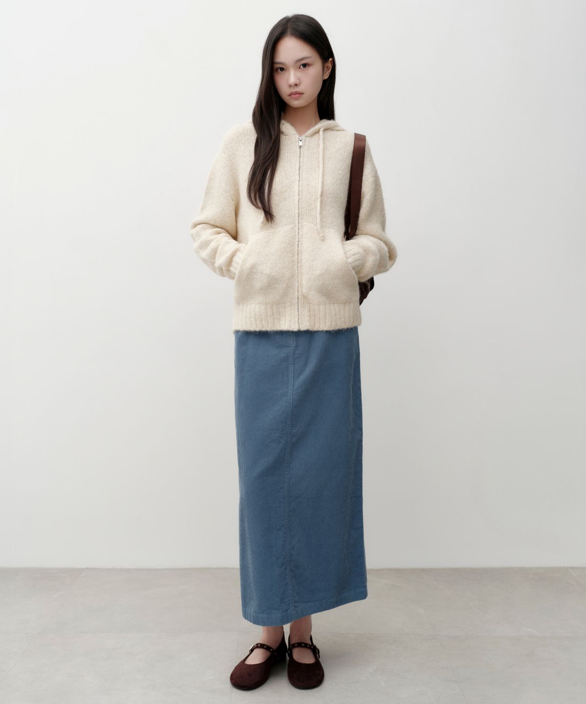 무신사 스탠다드 우먼(MUSINSA STANDARD WOMAN) 우먼즈 11W 코듀로이 맥시 스커트 [블루]