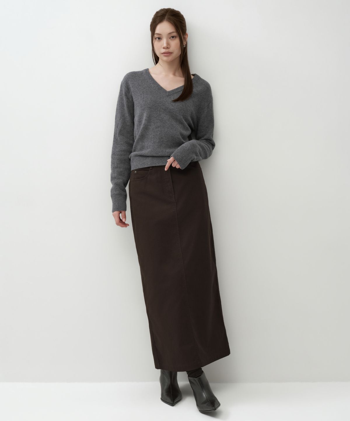 무신사 스탠다드 우먼(MUSINSA STANDARD WOMAN) 우먼즈 CP 맥시 스커트 [브라운]