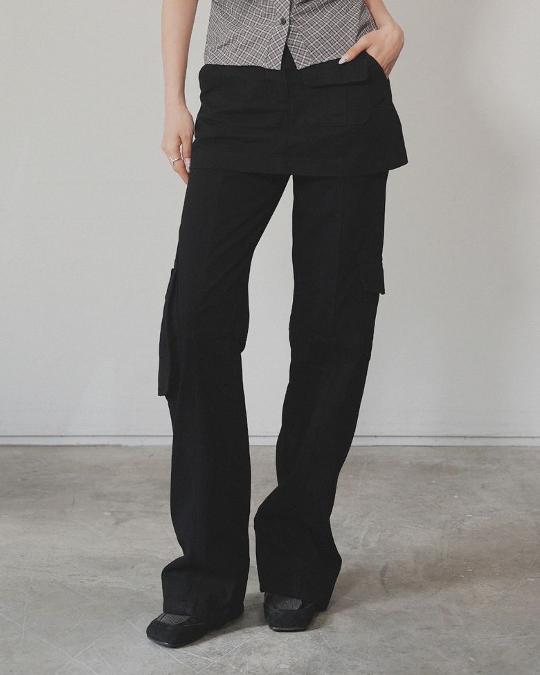 Multi Pocket Layer Pants (Black)
