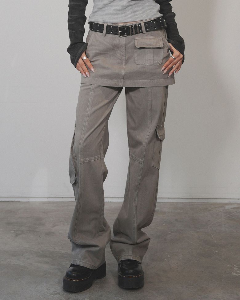 Multi Pocket Layer Pants (Grey)