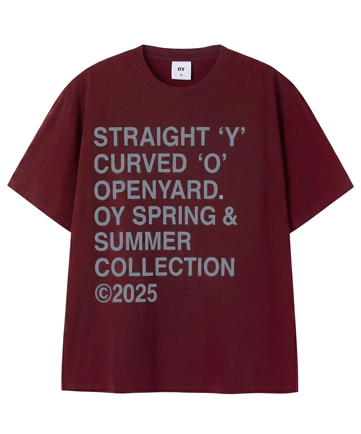 오픈야드(오와이)(OPENYARD(OY)) BOLD LETTERS TEE - BURGUNDY