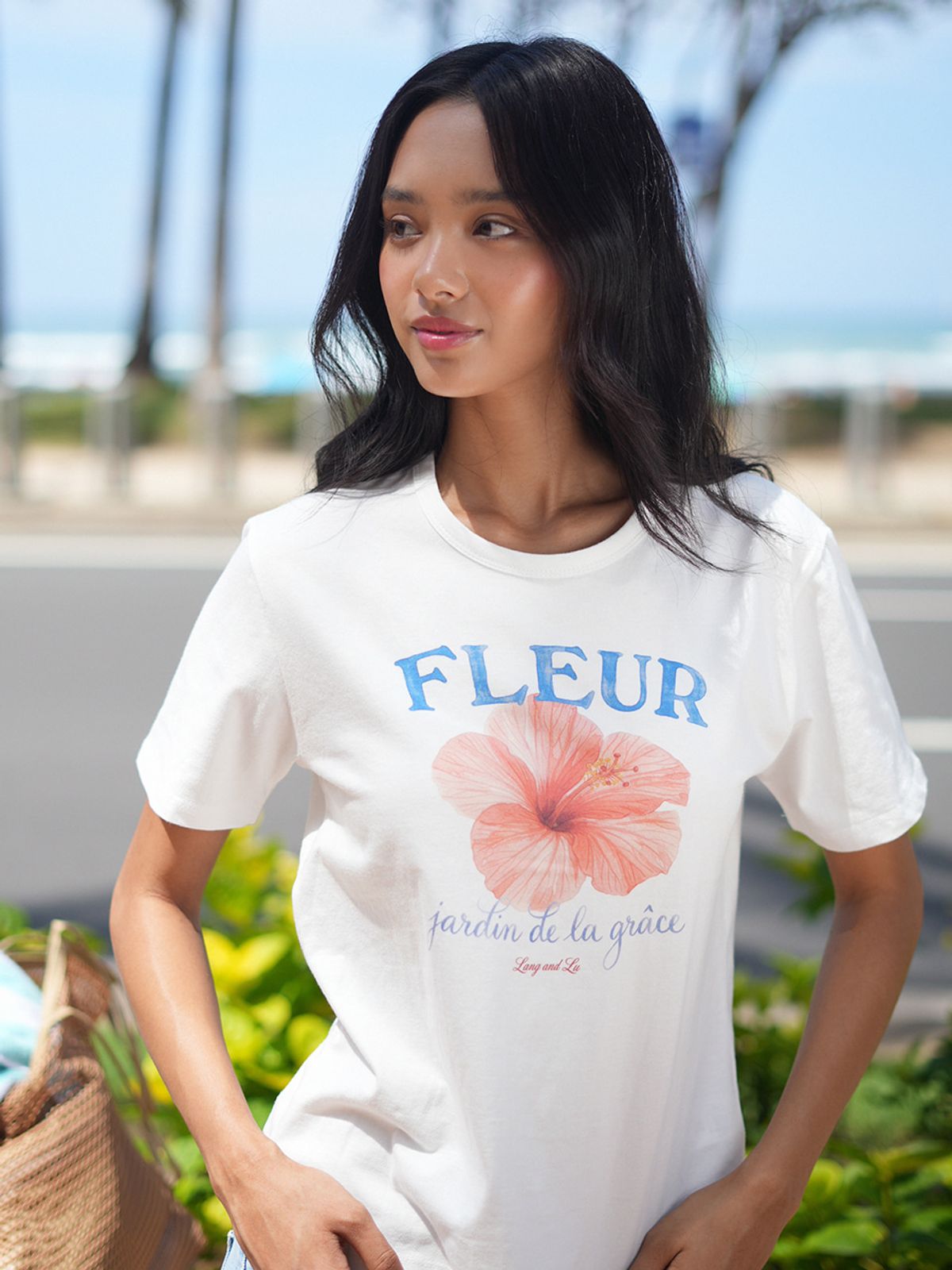 랭앤루(LANGNLU) AQUI Regular Fit T-Shirts(아키)_IVORY