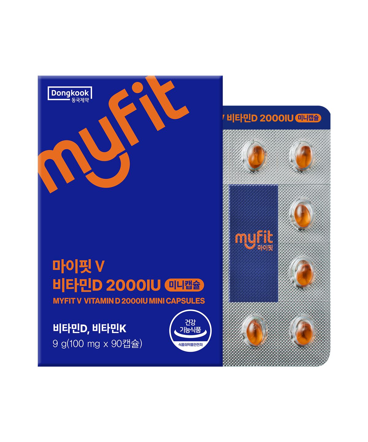 마이핏(MYFIT) 비타민D 2000IU 미니캡슐 90캡슐 1박스(3개월분)