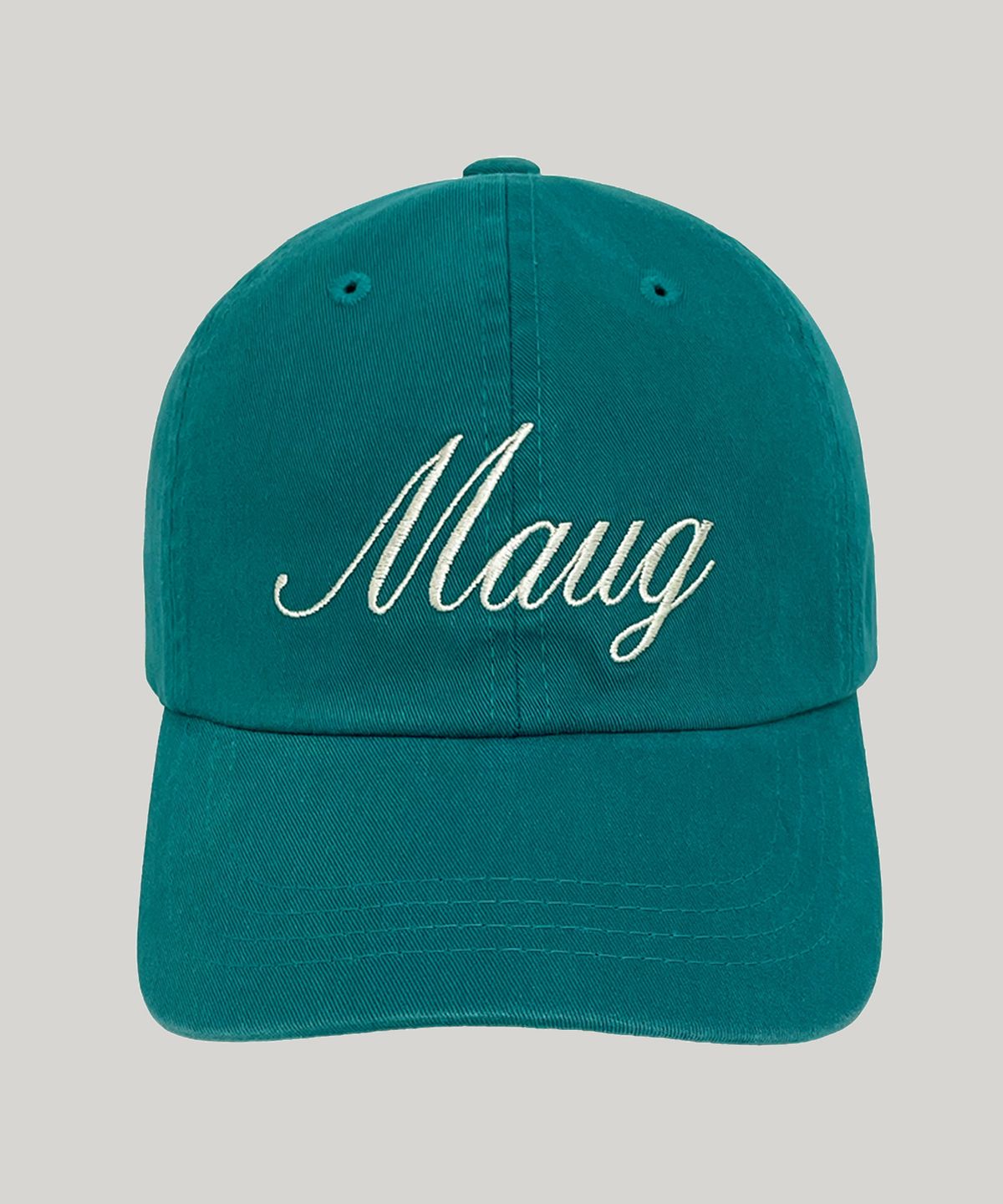 마우그(MAUG) 데일리 레터링 워싱 볼캡 시안