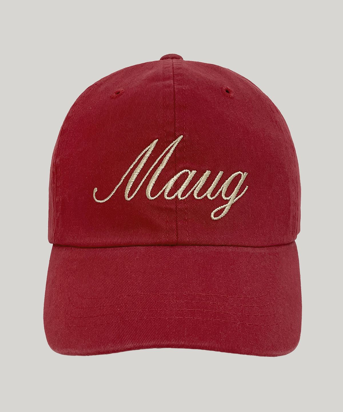 마우그(MAUG) 데일리 레터링 워싱 볼캡 레드