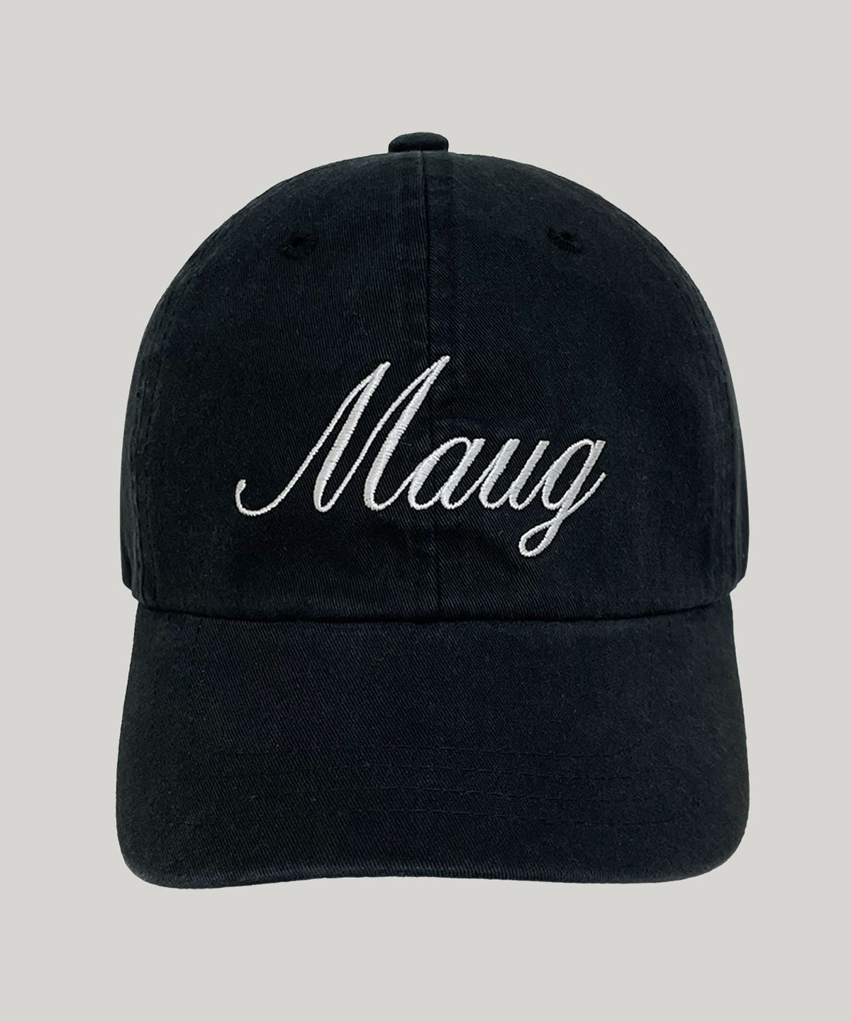 마우그(MAUG) 데일리 레터링 워싱 볼캡 블랙