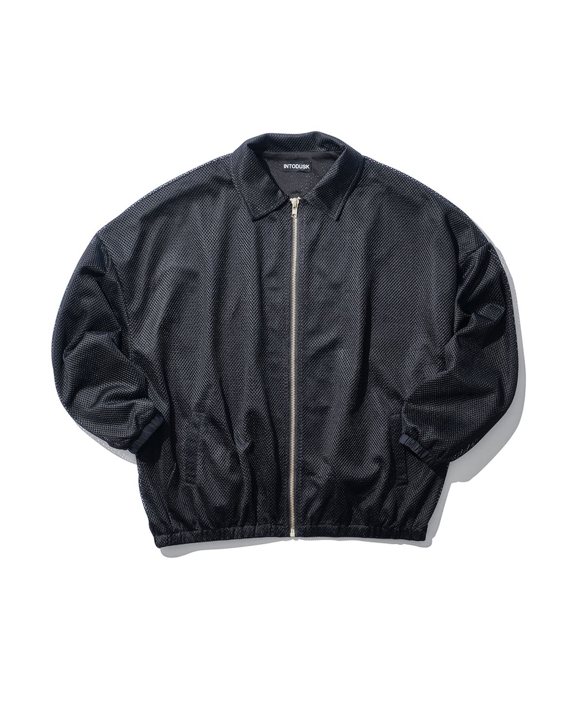 인투더스크(INTODUSK) DOUBLE MESH ZIP SHIRT - BLACK