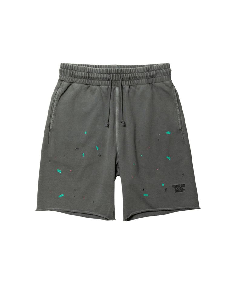 PIGMENT DYED SWEAT SHORTS - BLACK