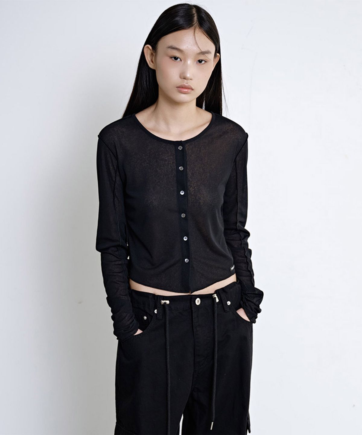 시시브(SISIVE) See Through Cardigan (Black)