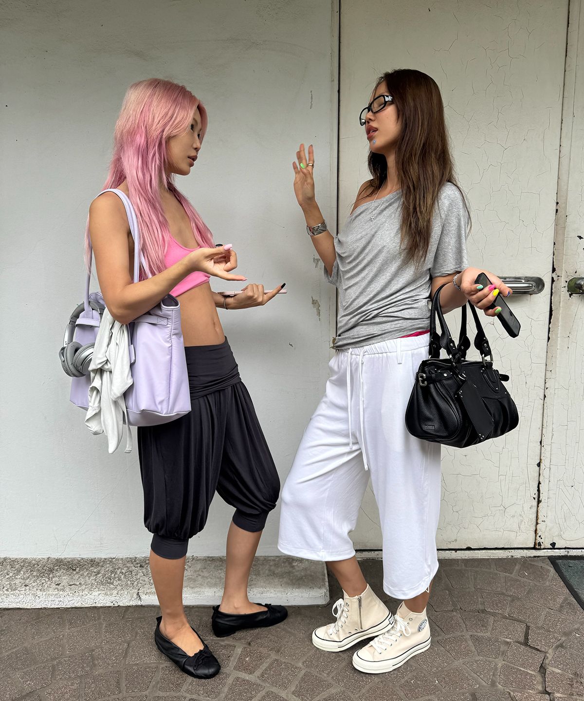 아수라(ASURA) FOLD HAREM PANTS (CHARCOAL)