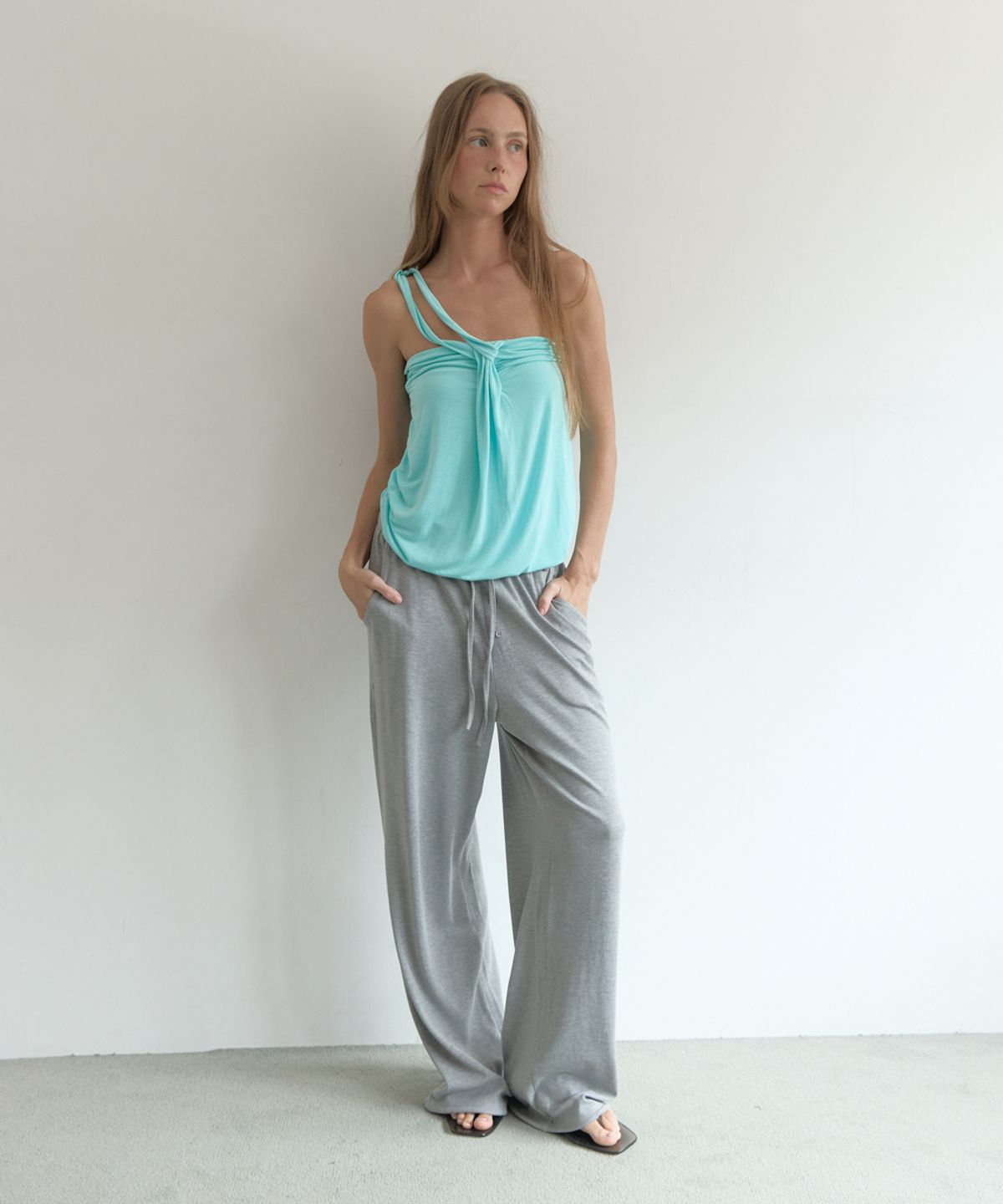 아수라(ASURA) LAZY SWEAT PANTS - LONG (MELANGE GREY)