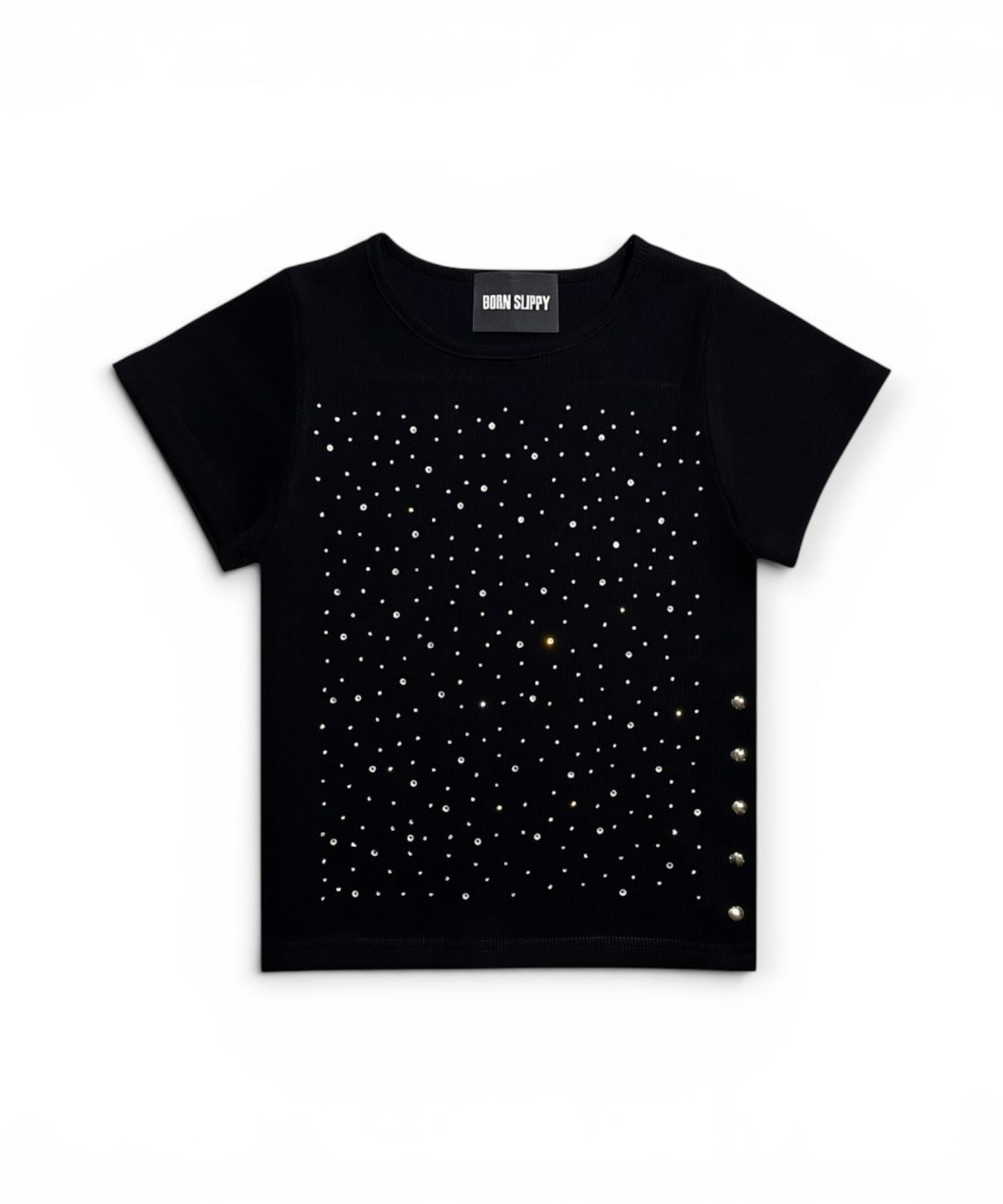 본슬리피(BORN SLIPPY) Galaxy Stud Snap Top (Black)