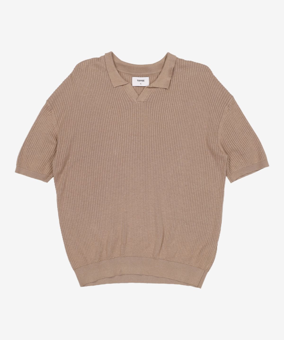 토피(TOFFEE) 섬머 오픈 카라 니트 (BEIGE) XL