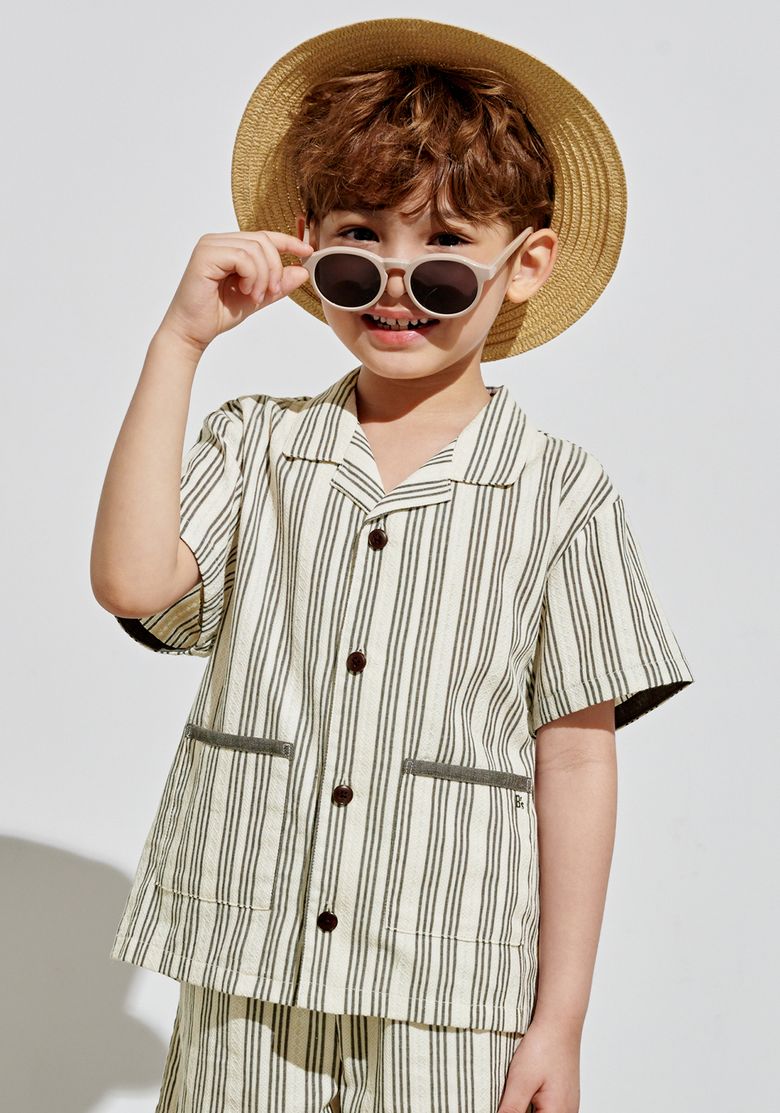 BA31BL02LB 브라운 스트라이프 썸머셔츠