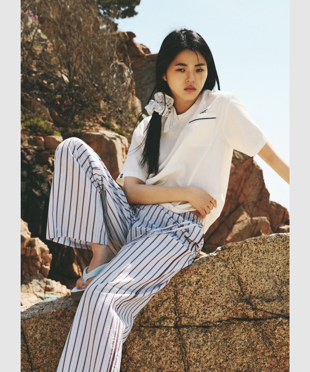 엄브로(UMBRO) 시어서커 반팔 피스테 아이보리 UR223CWT64