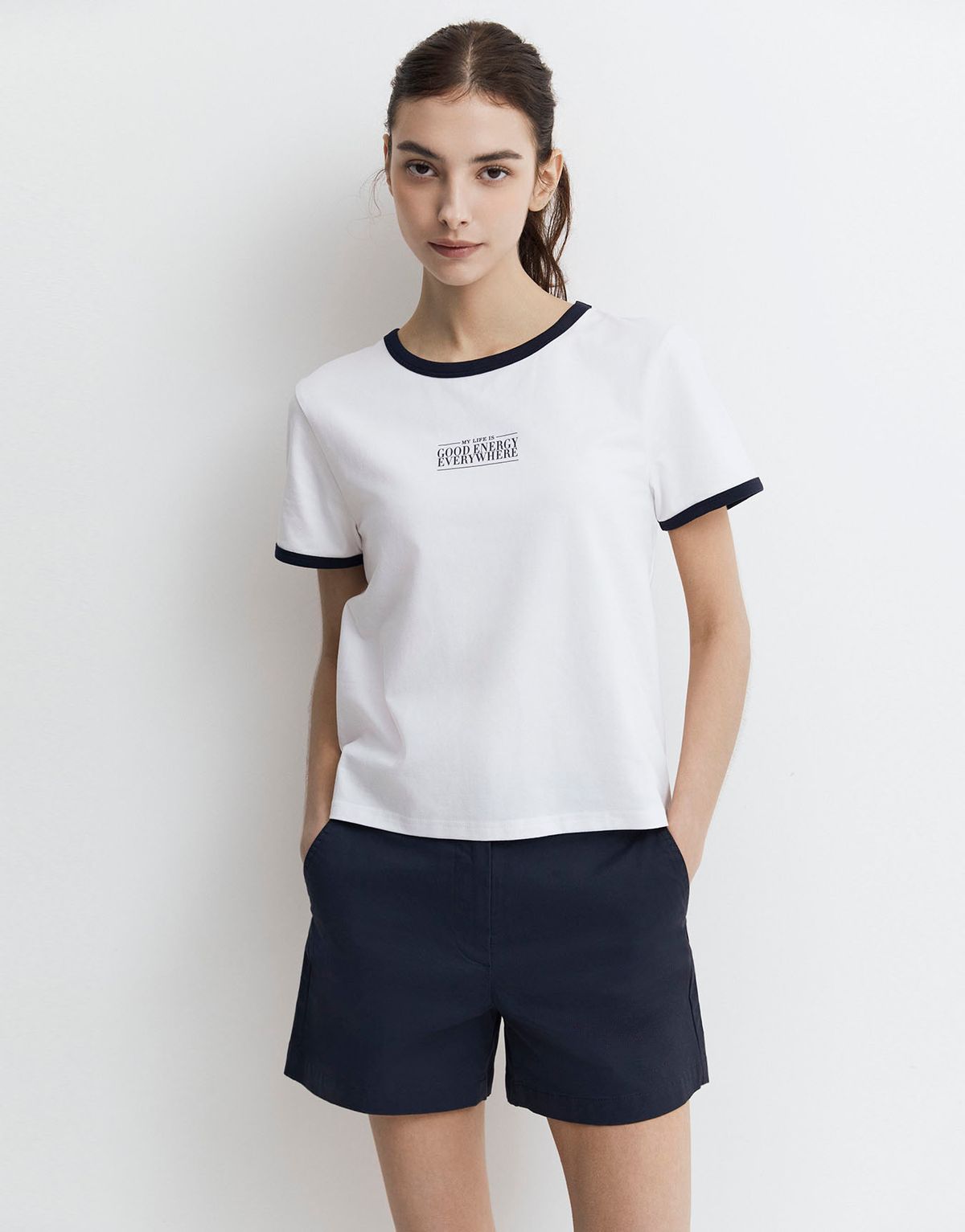 지오다노(GIORDANO) 레귤러핏 그래픽 링거 반팔티 (GD ENRGY RNGR) 396504 [3color]
