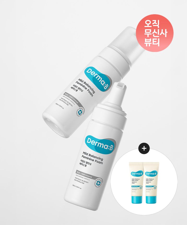 마일드 밸런싱 페미닌 폼 150ML X 2개+[증정]데일리 모이스처 바디로션 20MLX2개
