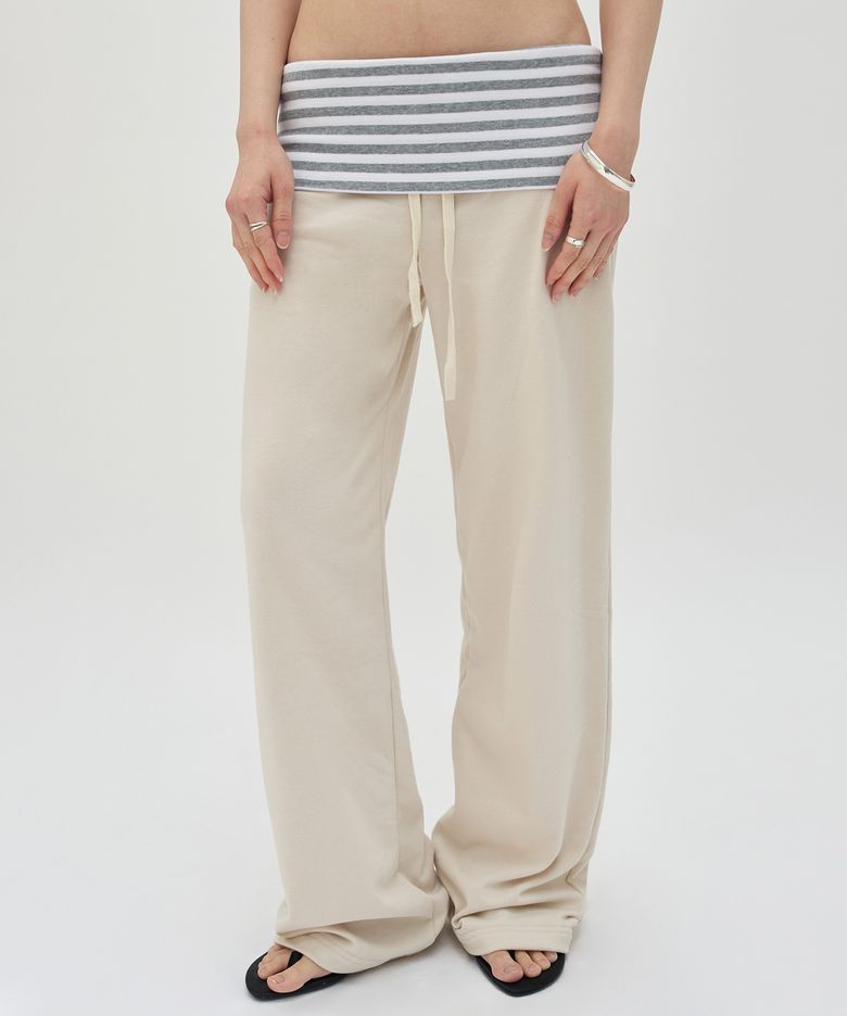 LAYERED LONG PANTS [IVORY]