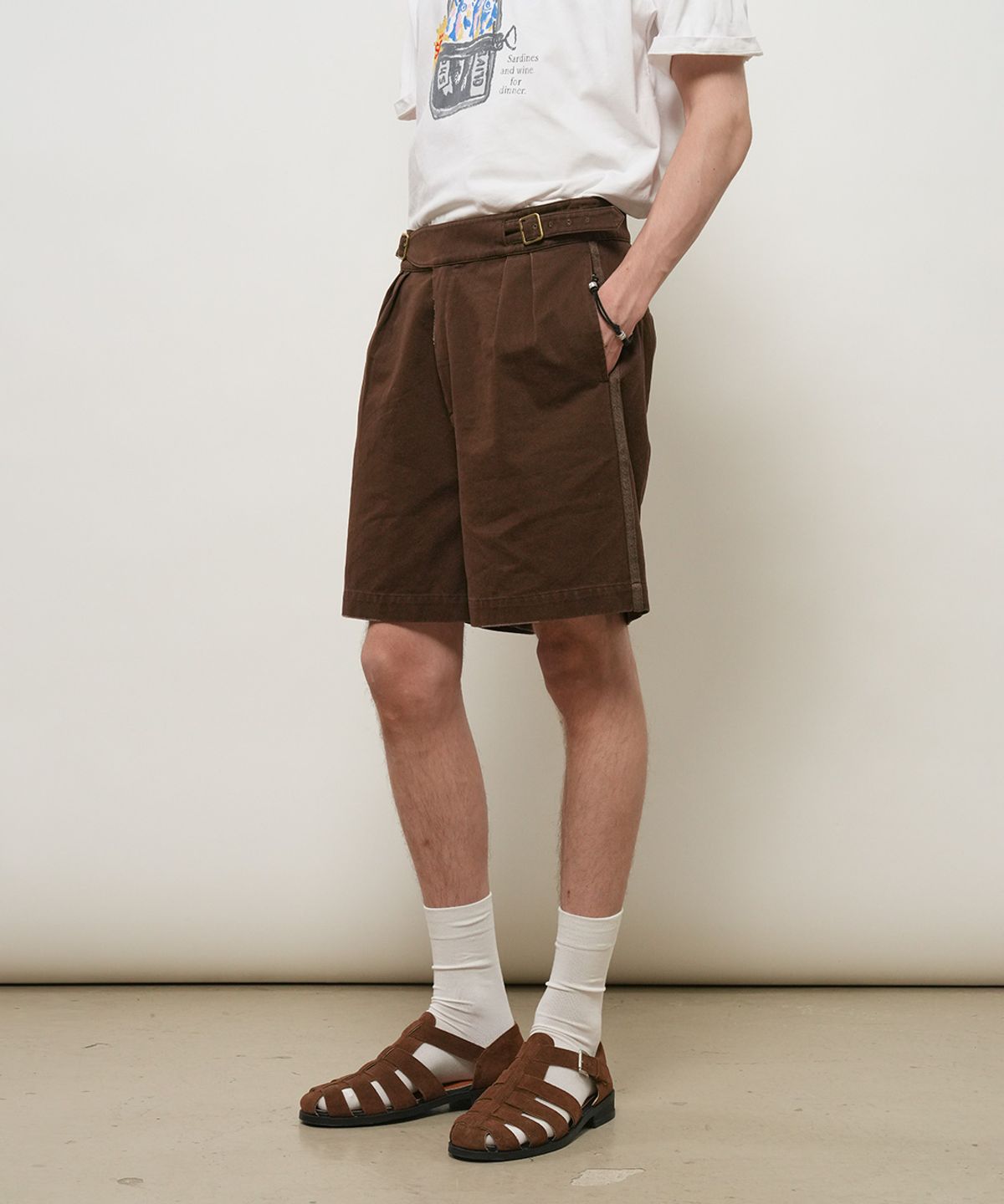 제너럴아이디어(GENERALIDEA) MAN 워시드 구르카 쇼츠 [BROWN] / GF2MHP016