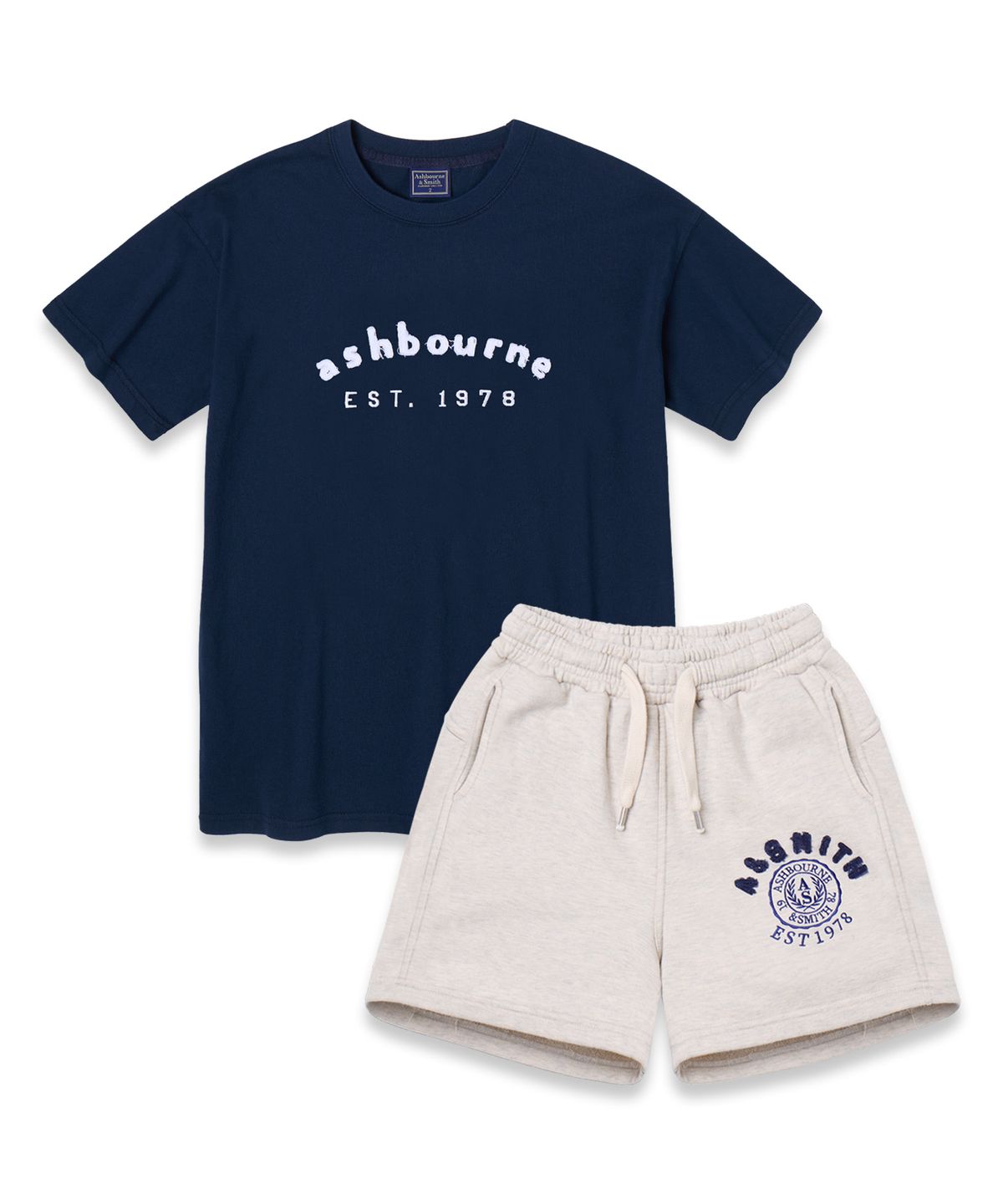 애쉬본&스미스(ASHBOURNE & SMITH) [MEN][SET] A&SMITH 반팔티셔츠 스웻 숏 팬츠 셋업