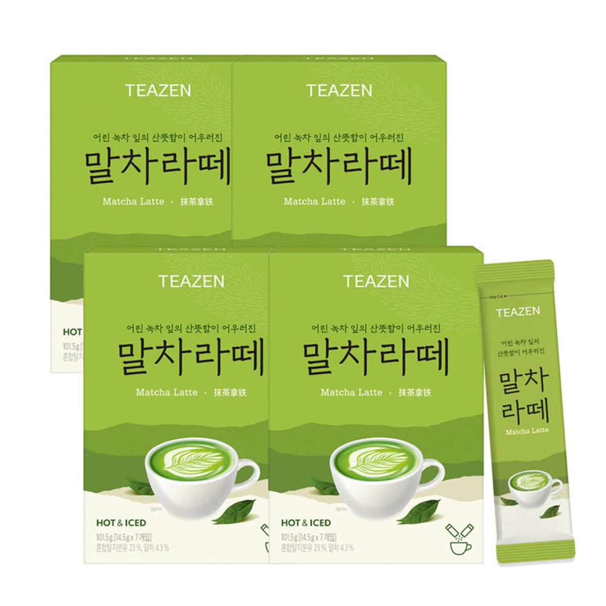 티젠(TEAZEN) 풍미가득 말차라떼 7스틱 x 4개 (4박스)