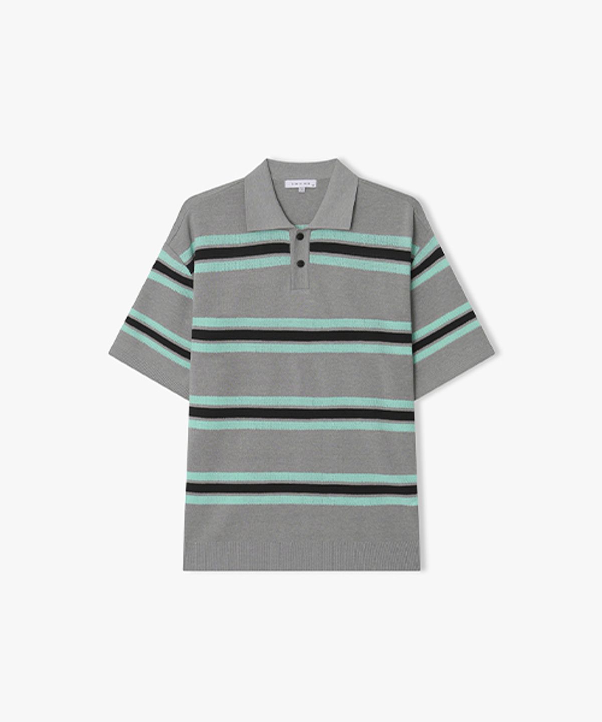 리버클래시(LIBERCLASSY) [26SS] LMM51740 그레이 단가라 카라 니트 탑