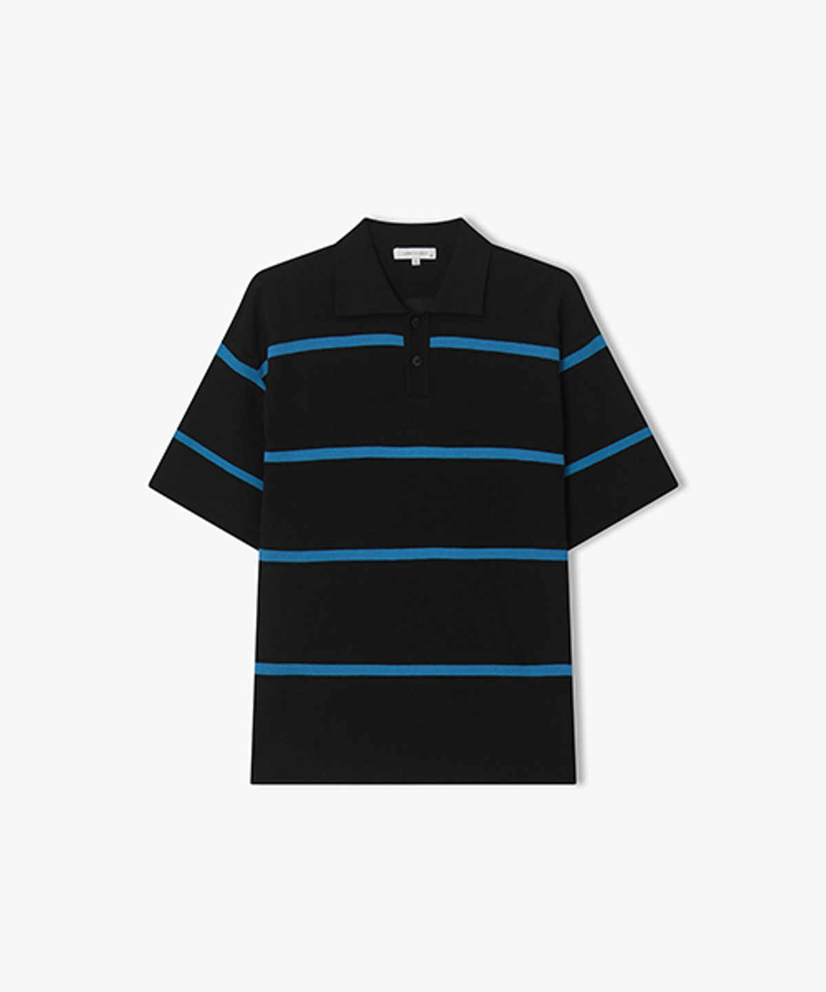 리버클래시(LIBERCLASSY) [26SS] LMM51741 블랙 단가라 카라 니트 탑