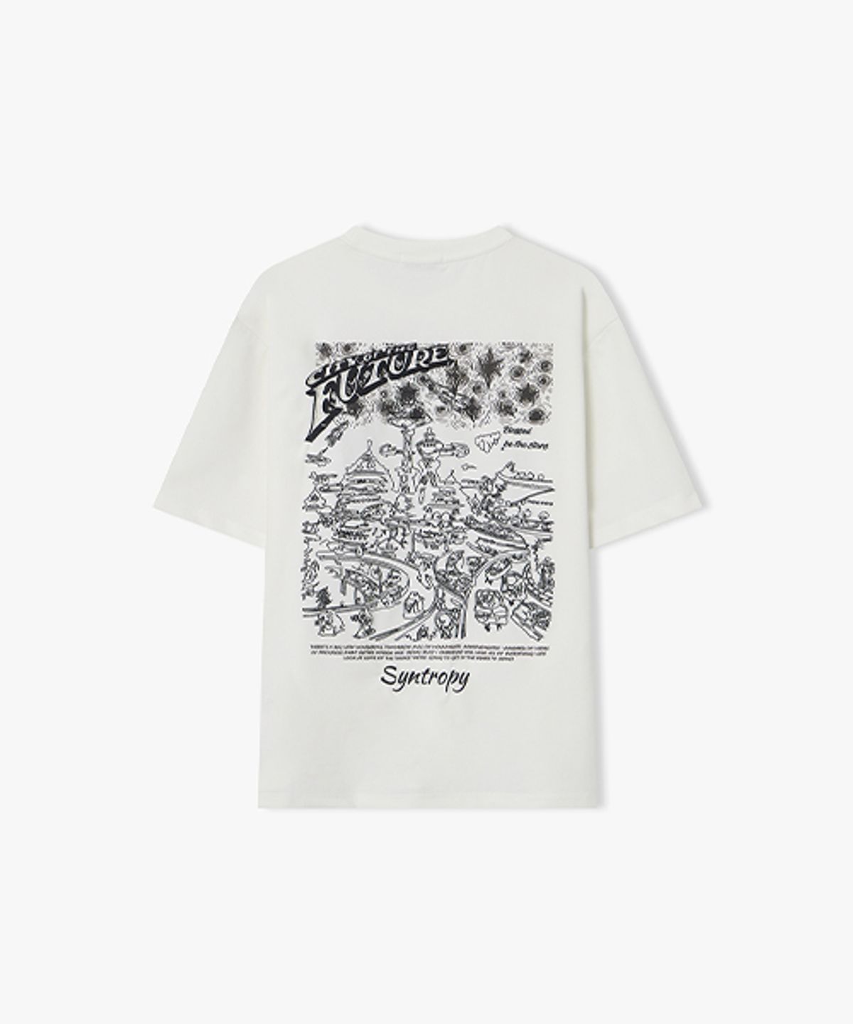 리버클래시(LIBERCLASSY) [26SS] LMM42711 아이보리 퓨쳐 시티 아트웍 티셔츠