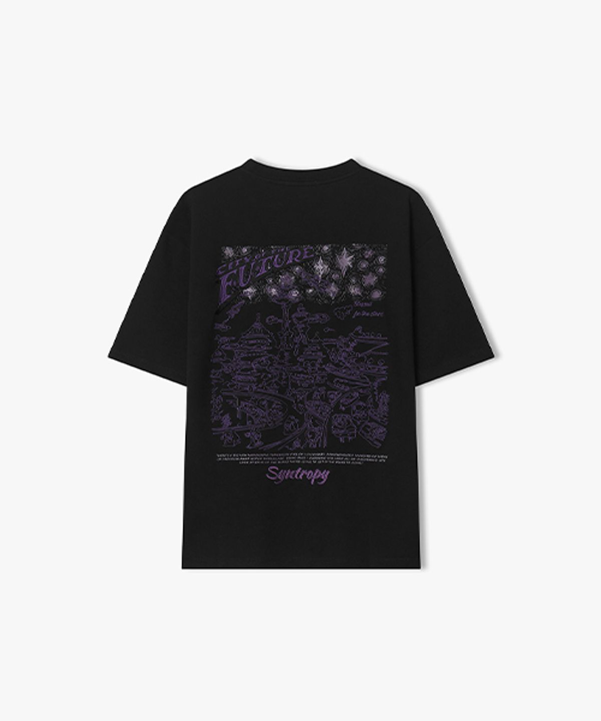 리버클래시(LIBERCLASSY) [26SS] LMM42712 블랙 퓨쳐 시티 아트웍 티셔츠