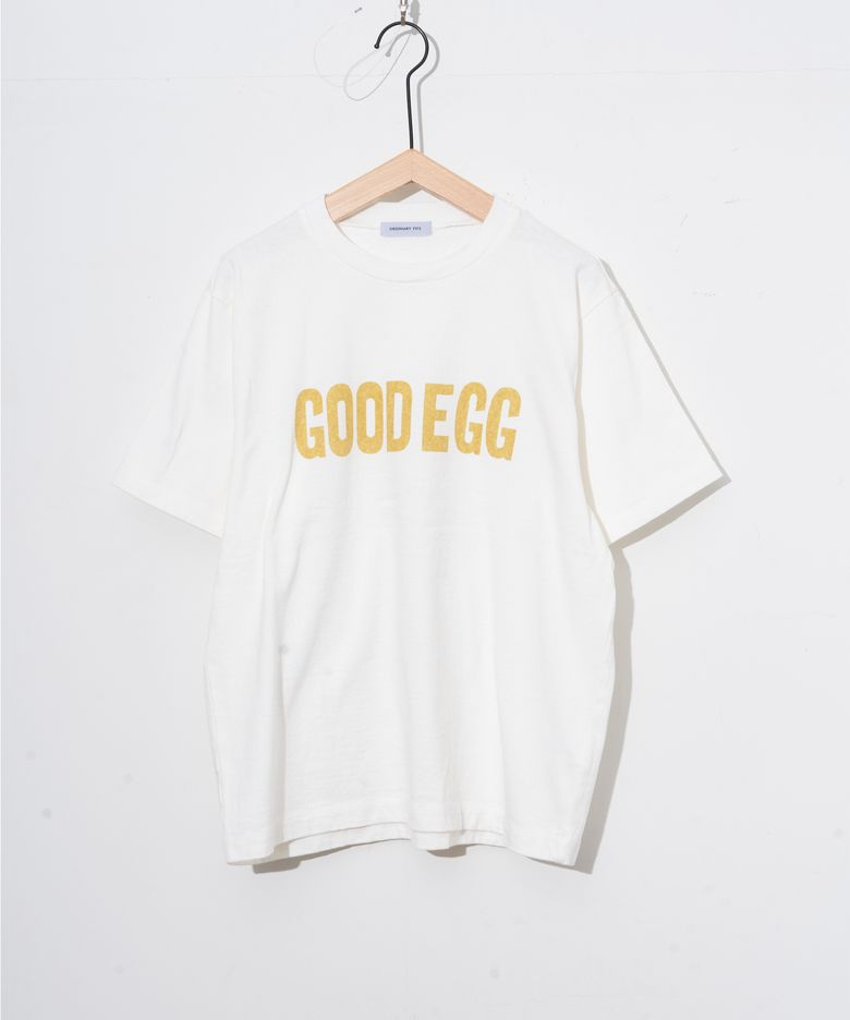 GOOD EGG 프린팅 반소매 티셔츠 - 화이트 / CS026001