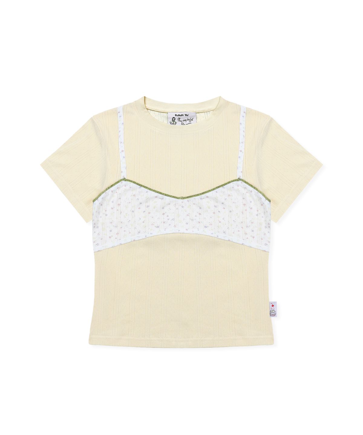 루나키후(RuNaKi'Hu') WXT100 오하나 뷔스티에 티셔츠 (CREAM YELLOW)