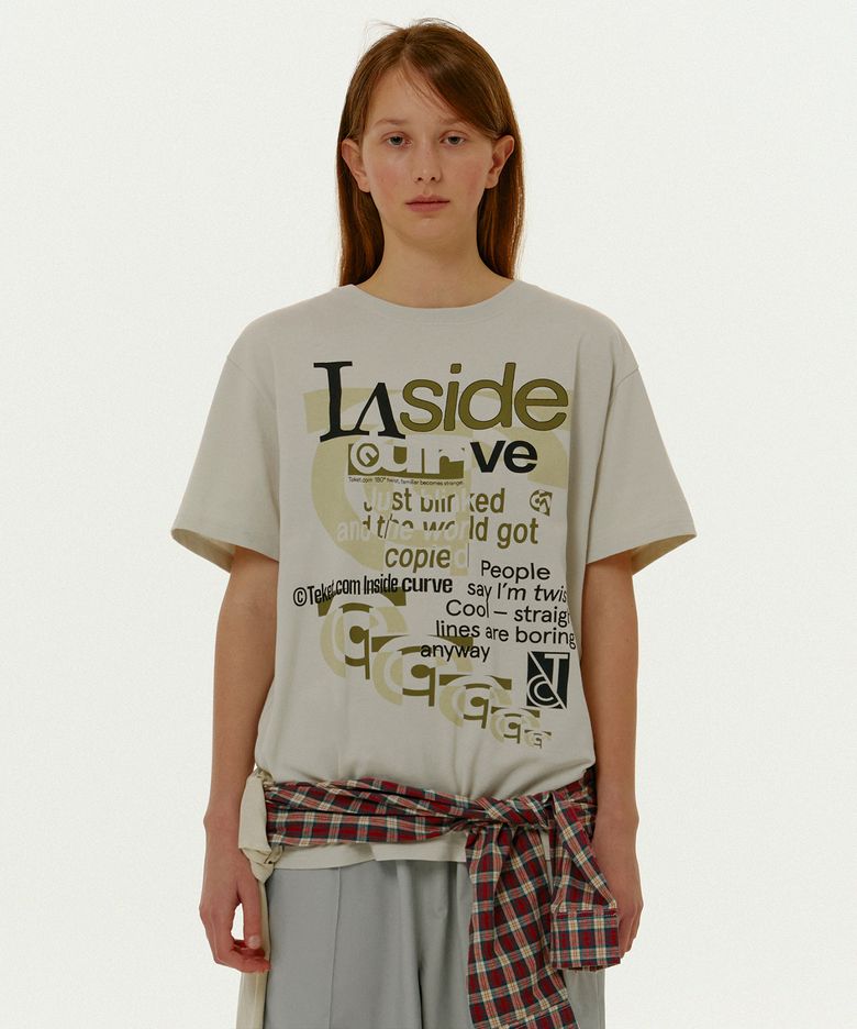 Inside Curve Tee Beige