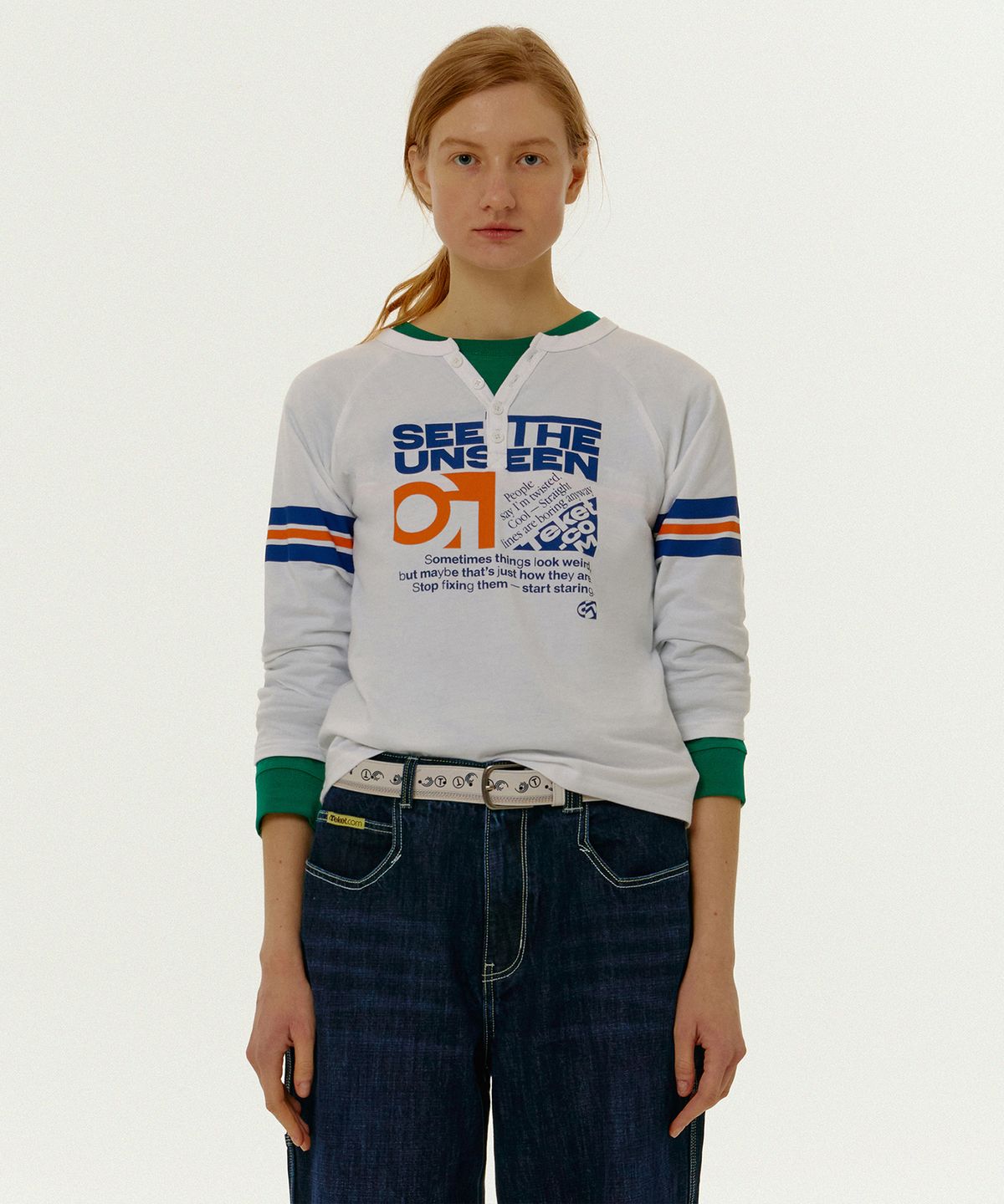 테켓(TEKET) Unseen Open Button Tee White