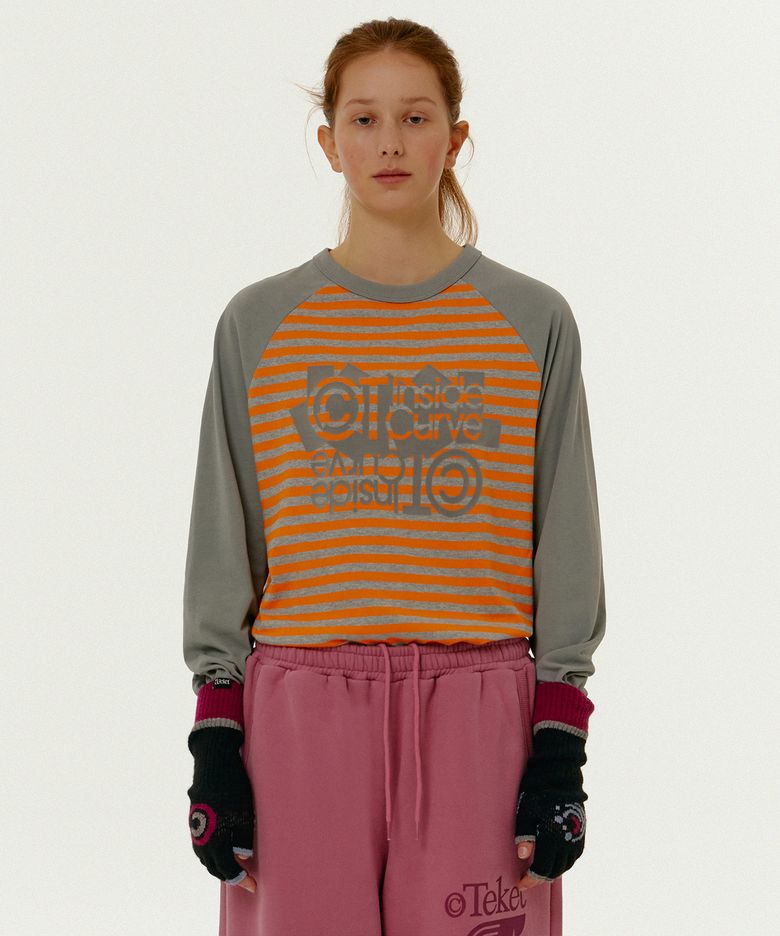Inside Curve Raglan L/S Tee Orange