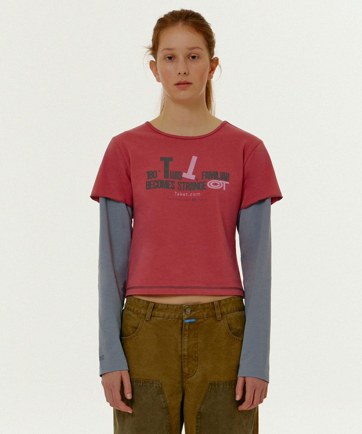 테켓(TEKET) Twist Layered L/S Tee Pink