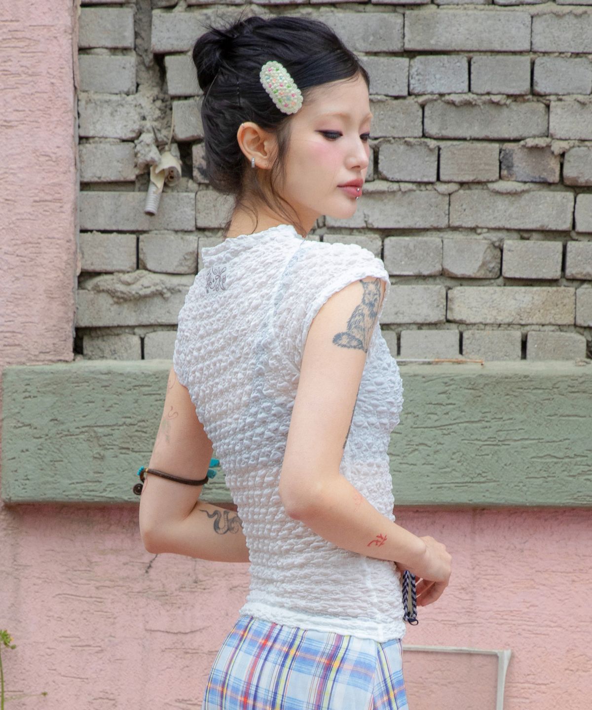 루나키후(RuNaKi'Hu') WXT094 피오리레 시스루 슬림 티셔츠 (WHITE)
