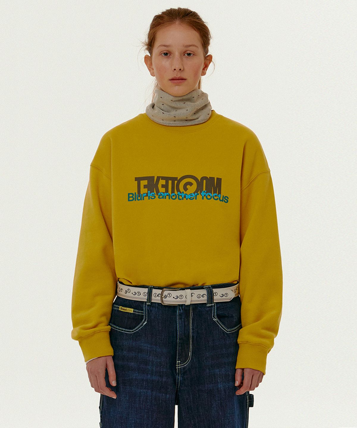 테켓(TEKET) Overlapping Sweatshirt Yellow