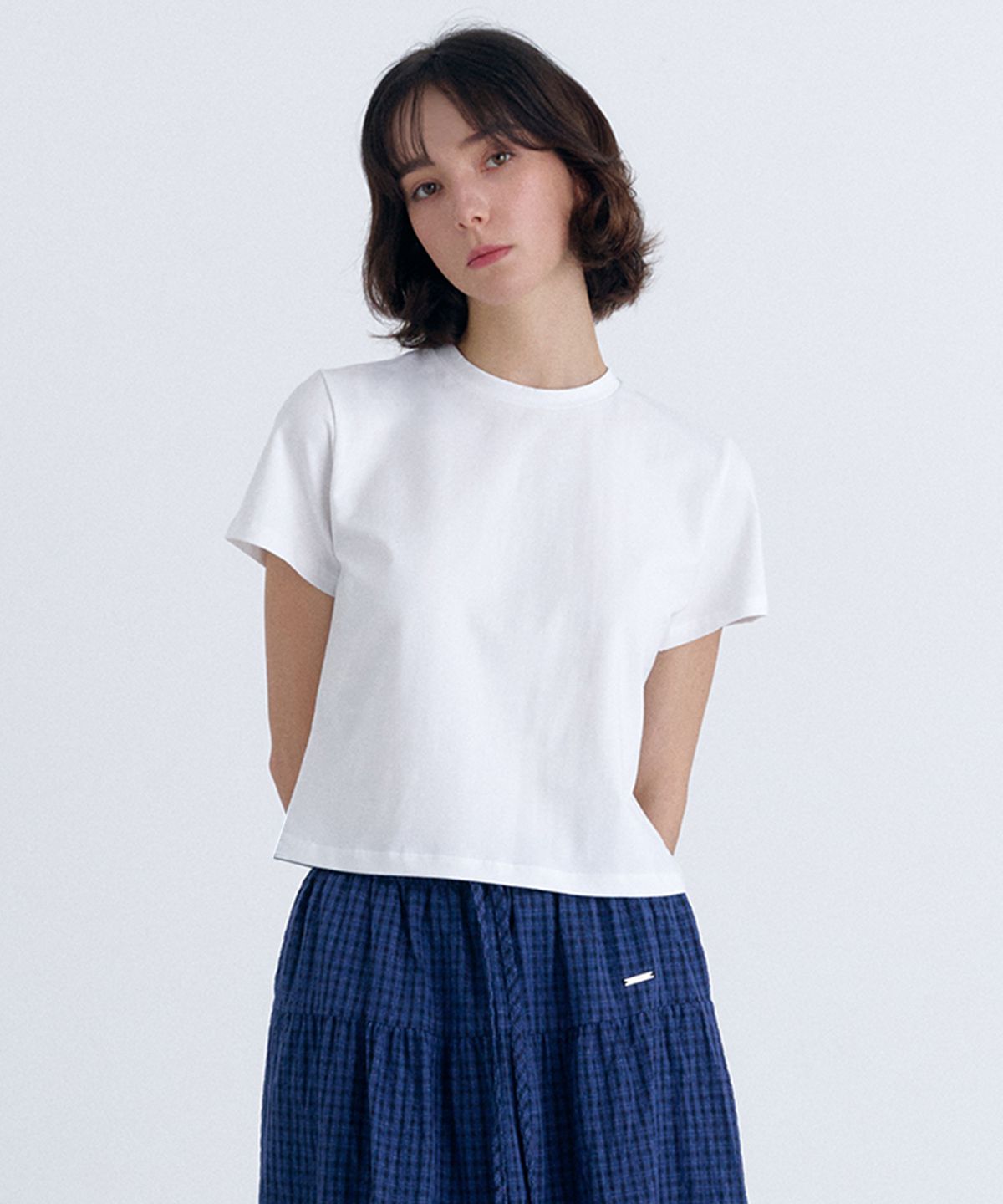 클로엣(CLO'ET) 소프트 핏 티 + 화이트/ 블랙