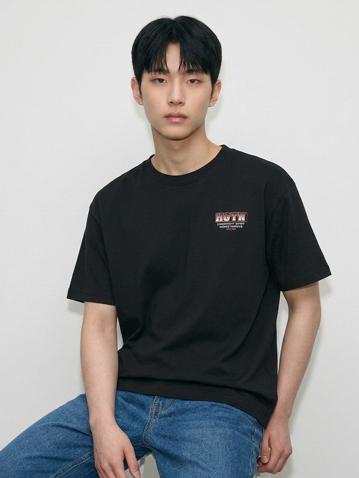 행텐 틴즈(HANGTEN TEENS) 틴즈 프론트 스몰 백 빅 반팔 티셔츠_100(14570-031-416-31)