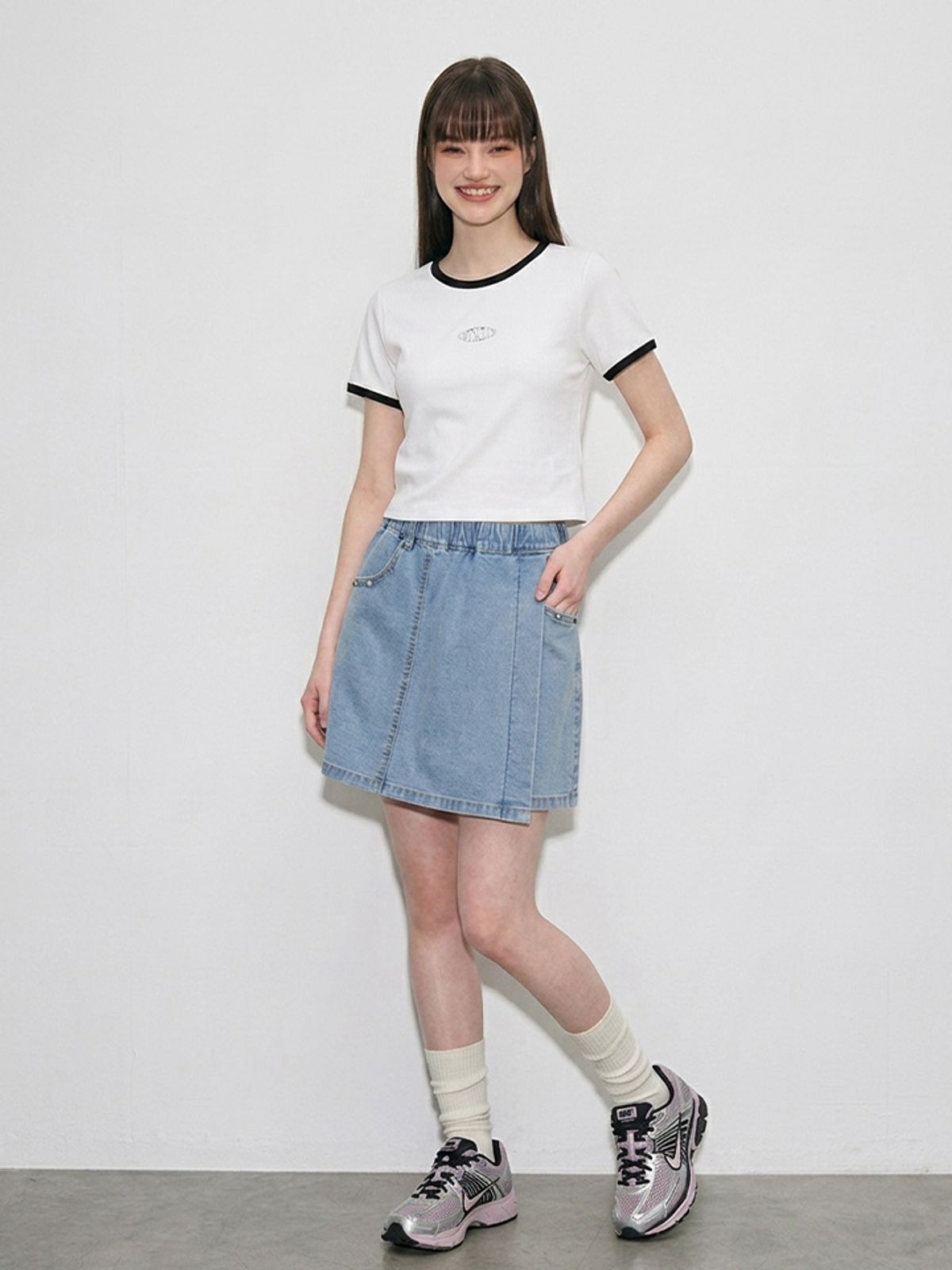 행텐 틴즈(HANGTEN TEENS) 틴즈 여아 랩 3.5부 데님팬츠_261(14570-156-410-10)