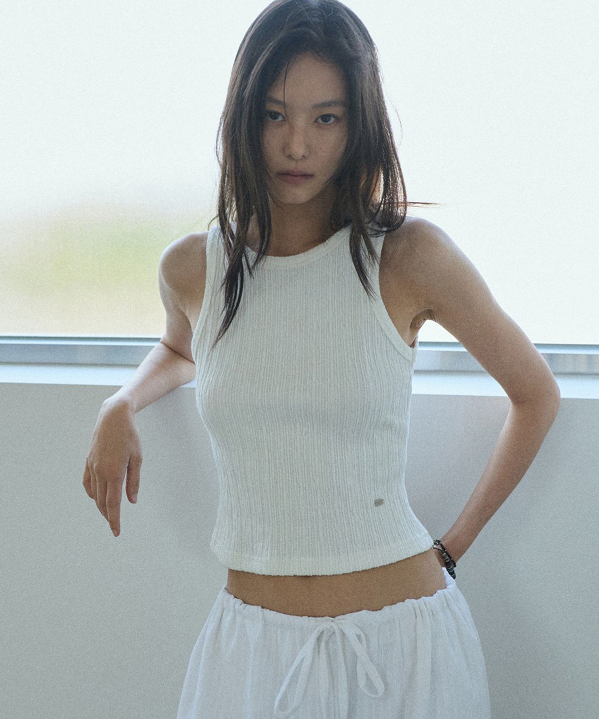 렌세(RENSE) Open Back Tie Top Ivory