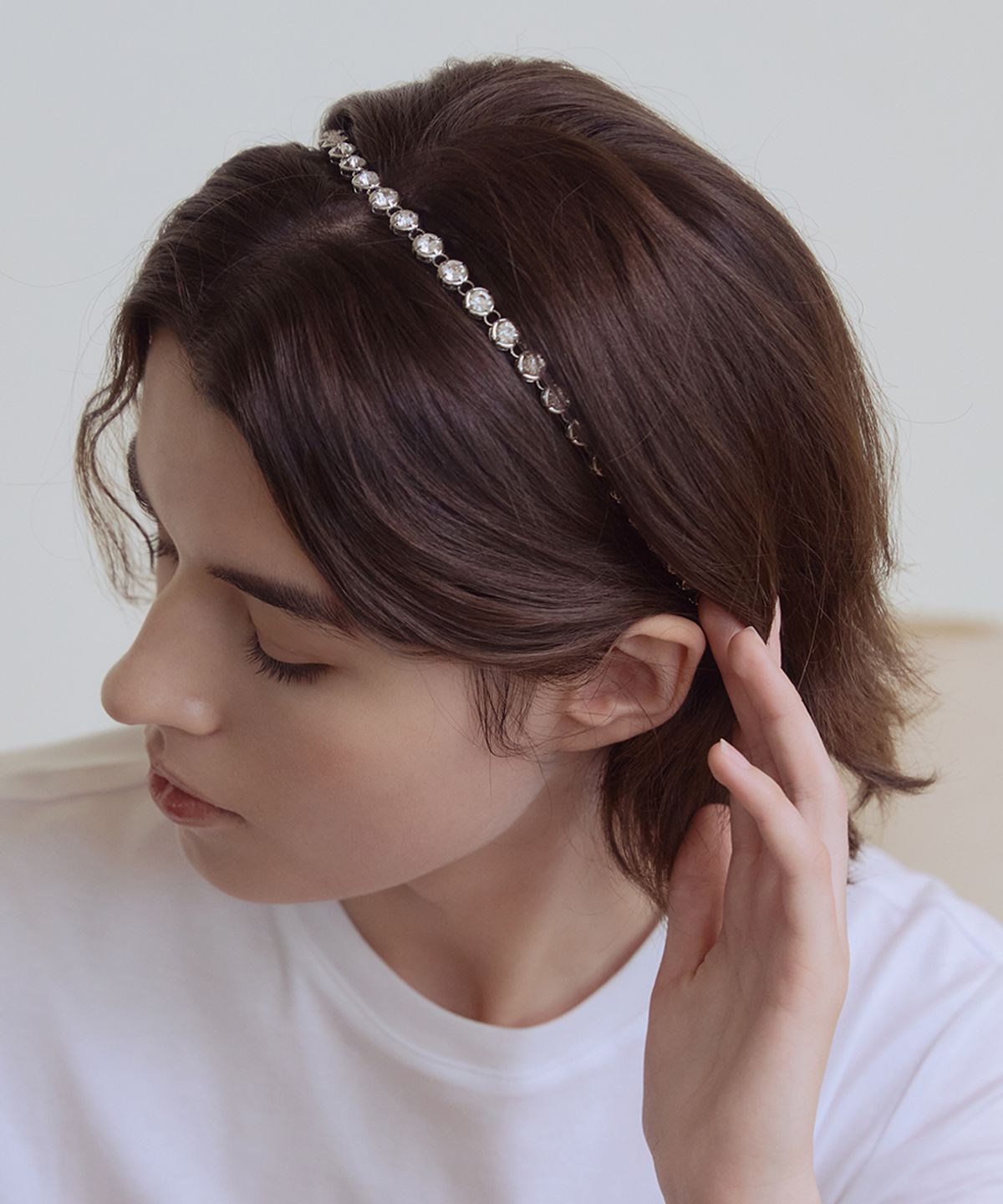 아이스가든에이오공팔(ICE GARDEN A.508) Round Shape Crystal Embellished Hair Band