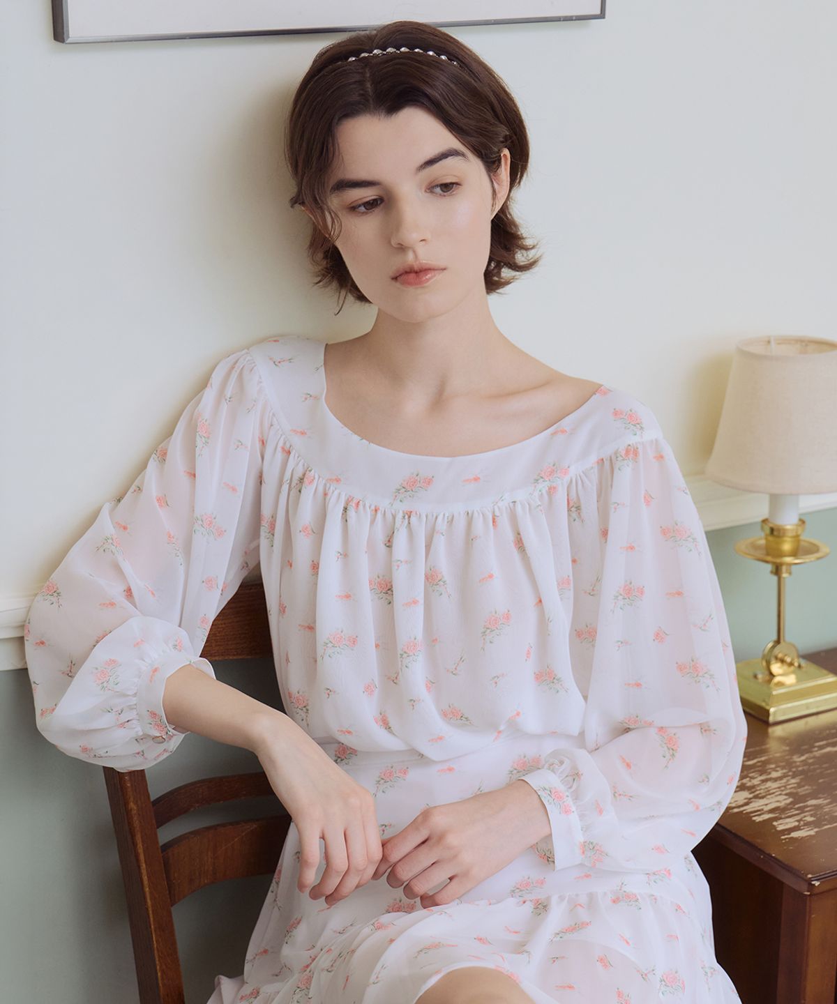 아이스가든에이오공팔(ICE GARDEN A.508) Splendeur de la Rose Print Blouse