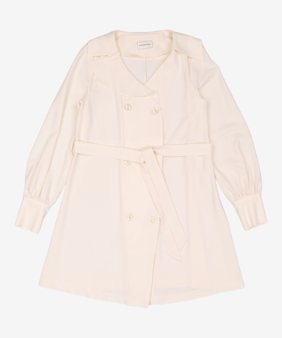 와드로브(WARDROBE) DOUBLE BUTTON FLARE ONE-PIECE_IVORY FREE
